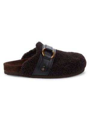 See by Chloé Gema Lambskin Shearling Mules on SALE 